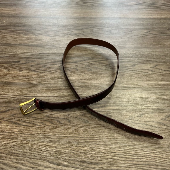 Coach Burgundy Cordovan Cowhide Leather Belt 42